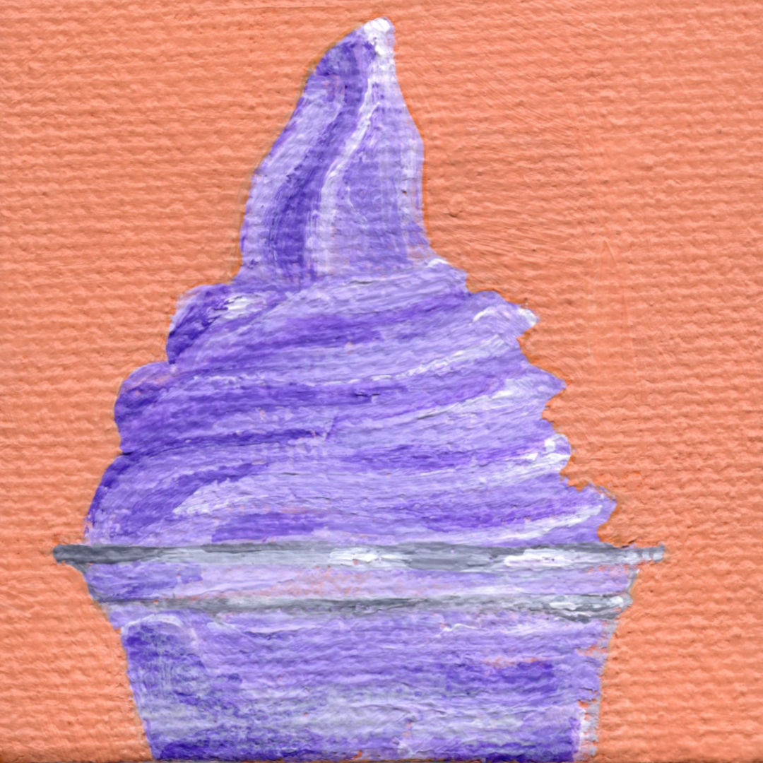 lavendar soft serve ice cream painting